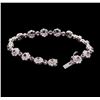 Image 4 : 3.83 ctw Ruby and Diamond Bracelet - 18KT White Gold