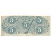 Image 2 : 1863 $5 The Confederate States of America Note T-60 CC