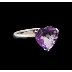 3.23 ctw Amethyst Ring - 18KT White Gold