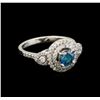 Image 1 : 14KT White Gold 0.98 ctw Blue Diamond Ring