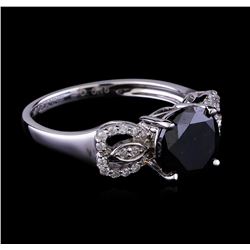 2.72 ctw Black Diamond Ring - 14KT White Gold