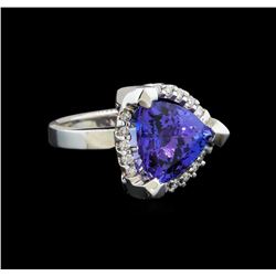 14KT White Gold 6.78 ctw Tanzanite and Diamond Ring