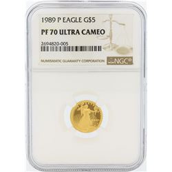 1989-P NGC PF 70 Ultra Cameo $5 American Eagle Gold Coin