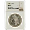 Image 1 : 1881-S NGC MS64 Morgan Silver Dollar