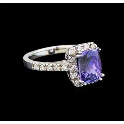 14KT White Gold 2.05 ctw Tanzanite and Diamond Ring