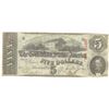 Image 1 : 1863 $5 The Confederate States of America Note T-60 CC