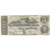 Image 1 : 1863 $5 The Confederate States of America Note T-60 CC