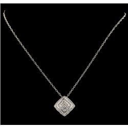 0.75 ctw Diamond Pendant With Chain - 14KT White Gold