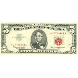 1963 $5 VG/XF Red Seal Note