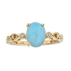 1.84 ctw Opal and Diamond Ring - 14KT Yellow Gold