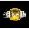 Image 2 : David Yurman 3.00 ctw Orange Citron and Diamond Ring - Sterling Silver