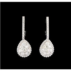 0.96 ctw Diamond Earrings - 14KT White Gold