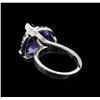 Image 3 : 9.25 ctw Tanzanite and Diamond Ring - 14KT White Gold