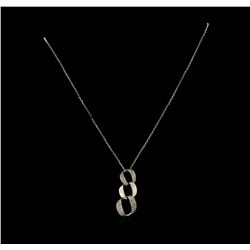 0.73 ctw Diamond Pendant With Chain - 14KT White Gold