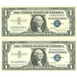 $1 XF/AV Silver Certificate Currency Lot of 2