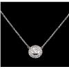 Image 1 : 0.45 ctw Diamond Pendant With Chain - 14KT White Gold