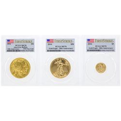 2016 PCGS MS70 Gold Eagle 5 Coin Set