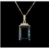 Image 1 : 14KT Yellow Gold 31.41 ctw Topaz and Diamond Pendant With Chain