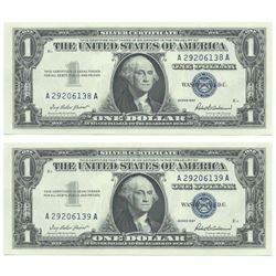 1957 $1 Silver Certificate Currency Lot of 2