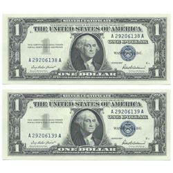 1957 $1 Silver Certificate Currency Lot of 2