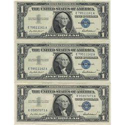 1957 $1 AU/Unc Silver Certificate Currency Lot of 3