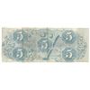 Image 2 : 1863 $5 The Confederate States of America Note T-60 CC