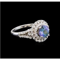 14KT White Gold 1.90 ctw Tanzanite and Diamond Ring