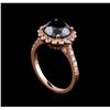 Image 4 : 4.23 ctw Black Diamond Ring - 14KT Rose Gold