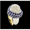 Image 4 : 5.20 ctw Sapphire and Diamond Ring - 18KT White Gold