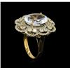 Image 4 : 6.58 ctw Aquamarine and Diamond Ring - 14KT Yellow Gold