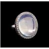 Image 1 : 18KT White Gold 21.49 ctw Opal, Sapphire and Diamond Ring
