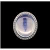 Image 2 : 18KT White Gold 21.49 ctw Opal, Sapphire and Diamond Ring