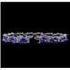 Image 3 : 14KT White Gold 25.66 ctw Tanzanite and Diamond Bracelet