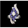 Image 5 : 6.00 ctw Sapphire and Diamond Jewelry Suite - 14KT White Gold