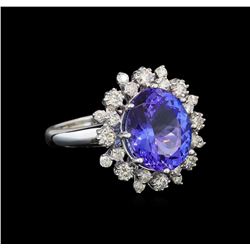 14KT White Gold 4.91 ctw Tanzanite and Diamond Ring