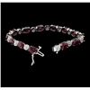 Image 4 : 18.68 ctw Ruby and Diamond Bracelet - 14KT White Gold