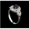 Image 4 : 14KT White Gold 1.02 ctw Sapphire and Diamond Ring