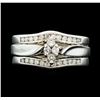 Image 2 : 0.50 ctw Diamond Wedding Set - 14KT White Gold