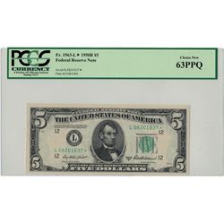 1950B PCGS CN 63PPQ $5 Federal Reserve Note