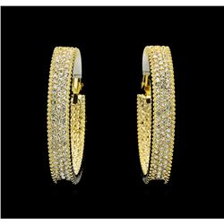 6x38mm Crystal Hoop Earrings - Gold Plated