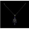 Image 2 : 2.71 ctw Sapphire and Diamond Necklace - 18KT Rose Gold