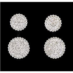 0.75 ctw Diamond Earrings - 14KT White Gold