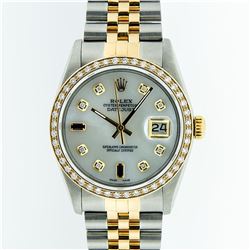 Rolex Two Tone Sapphire and Diamond DateJust Men's Watch