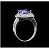 Image 4 : 2.85 ctw Tanzanite and Diamond Ring - 14KT White Gold