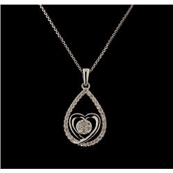 0.25 ctw Diamond Pendant With Chain - 14KT White Gold