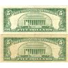 Image 2 : 1963 $5 VG/XF Red Seal Note Lot of 2