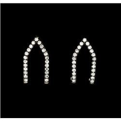 0.15 ctw Diamond V-Shaped Earrings - 14KT White Gold