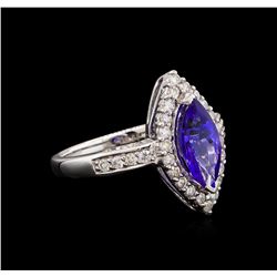 14KT White Gold 2.13 ctw Tanzanite and Diamond Ring