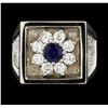 Image 2 : 1.71 ctw Sapphire and Diamond Ring - 14KT White Gold