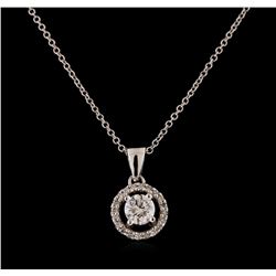 0.66 ctw Diamond Pendant With Chain - 14KT White Gold